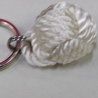 Monkey's fist keychain, white